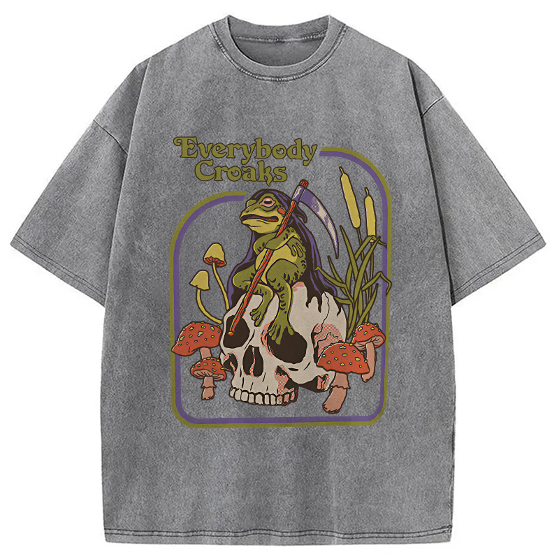 Modecanvas Everybody Croaks Washed T-Shirt