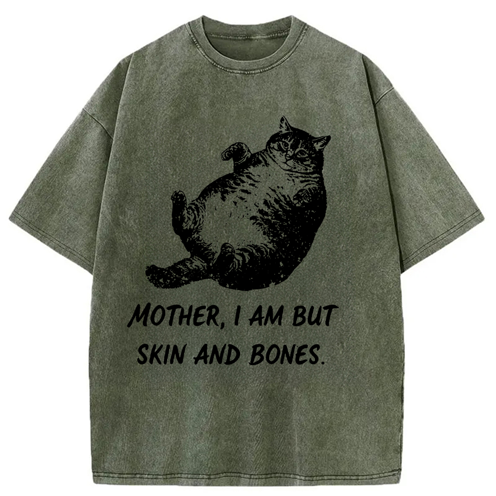 Modecanvas Overweight Cat Washed T-Shirt