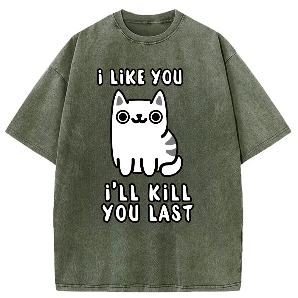 Modecanvas Cats And Humans Washed T-Shirt