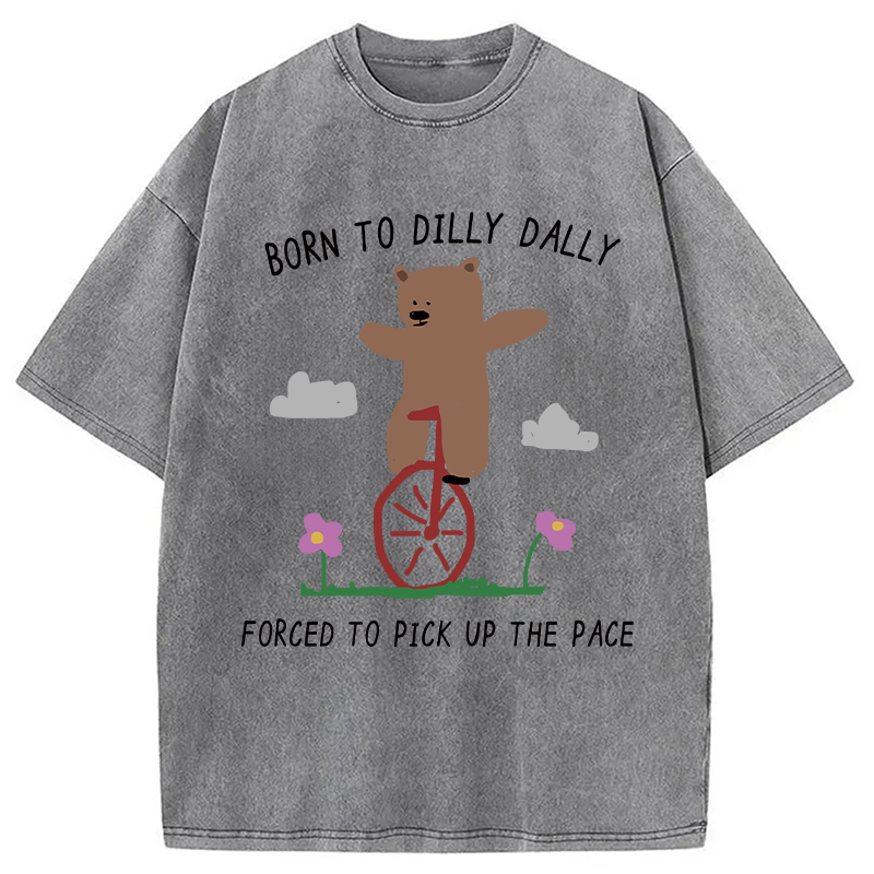 Modecanvas Forced To Pick Up The Pace Numbers Washed T-Shirt