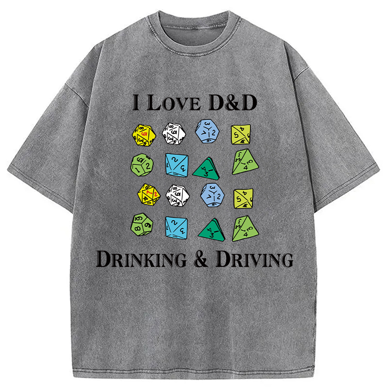 Modecanvas I Love D&D Washed T-Shirt