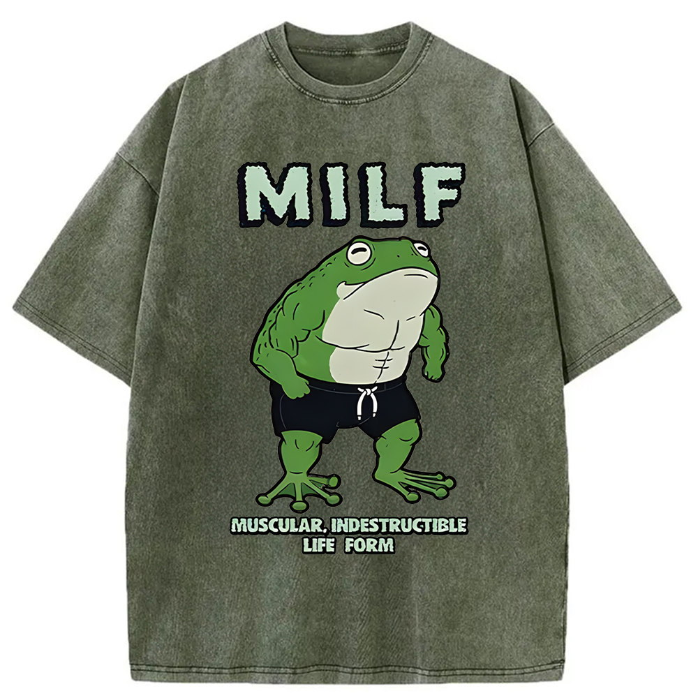 Modecanvas MILF Frog Washed T-Shirt