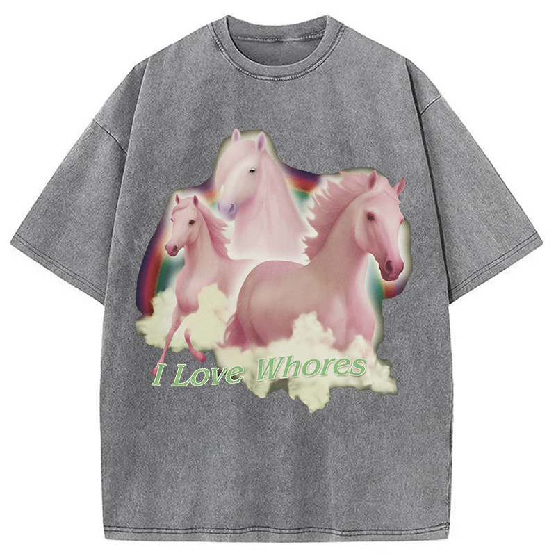 Modecanvas I Love Whores Washed T-Shirt