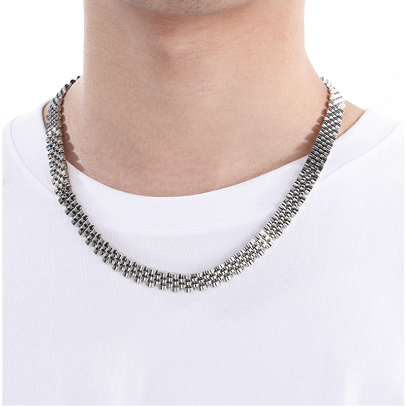 Modecanvas Titanium Steel Geometric Hip-hop Necklace