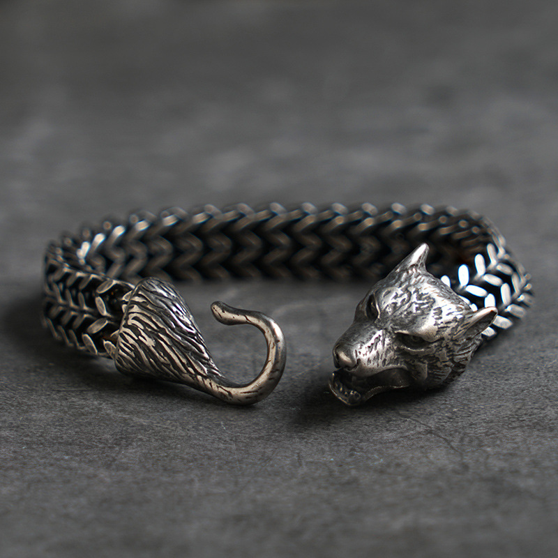 Modecanvas Wolf Head Dark Warrior Hip-hop Bracelet