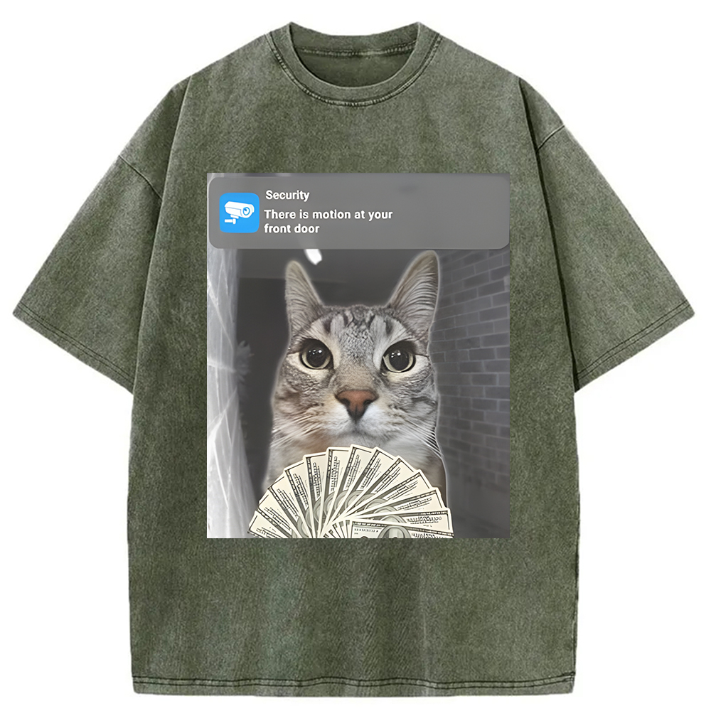 Modecanvas Ring Cat Meme Washed T-Shirt