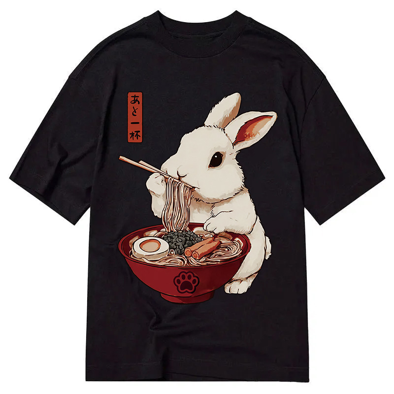 Modecanvas Bunny:One More Bowl, Please! DTG Printing Classic T-Shirt-modecanvas