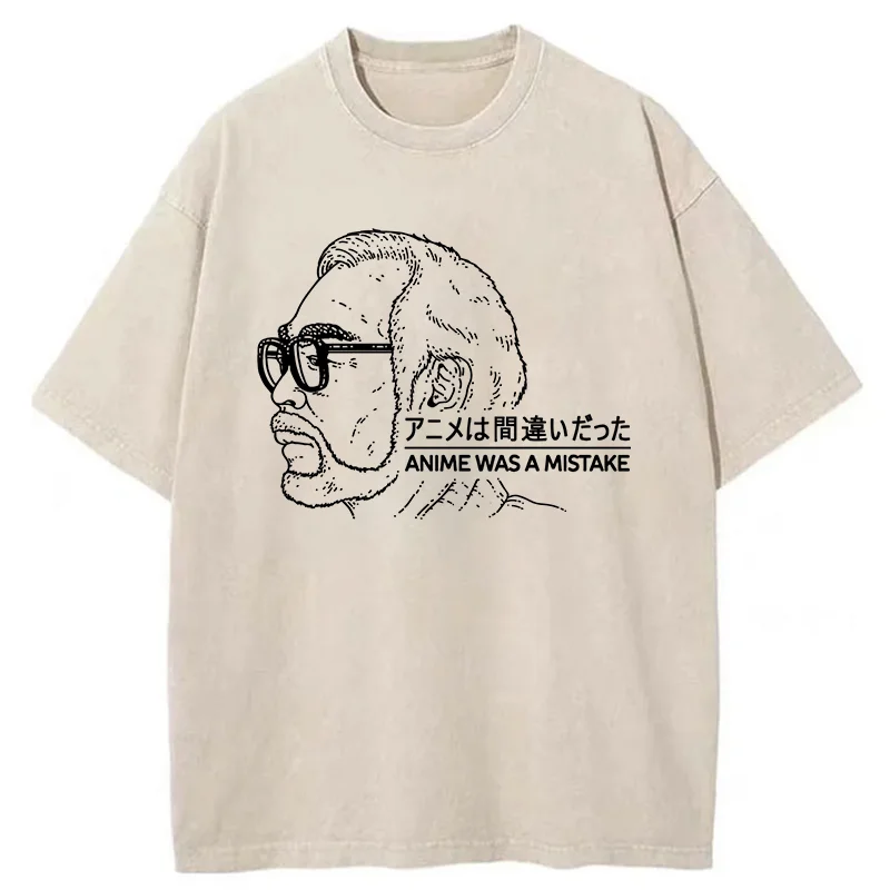 Modecanvas Anime Was A Mistake Washed T-Shirt