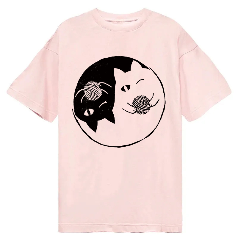Modecanvas Yin Yarn Cat DTG Printing Classic T-Shirt-modecanvas