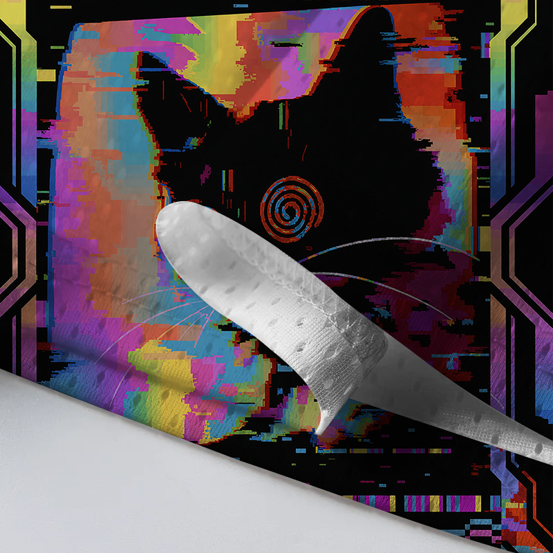 Modecanvas Glitchy Cat Mesh Jersey-modecanvas