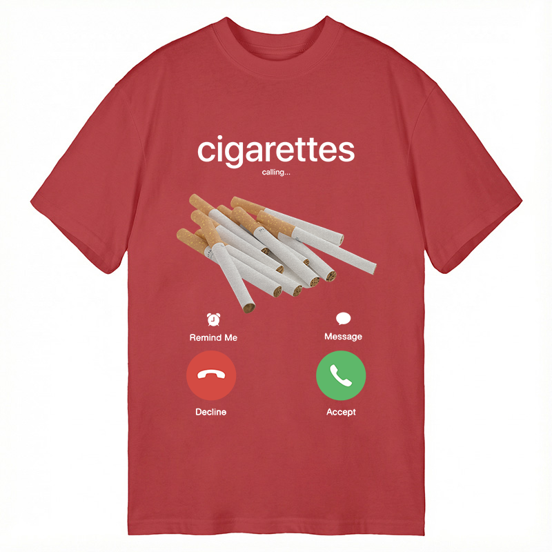 Modecanvas Cigarettes Phone Call DTG Printing Classic T-Shirt-modecanvas