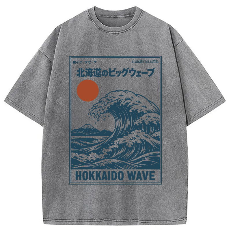 Modecanvas Retro Wave Typesetting Washed T-Shirt