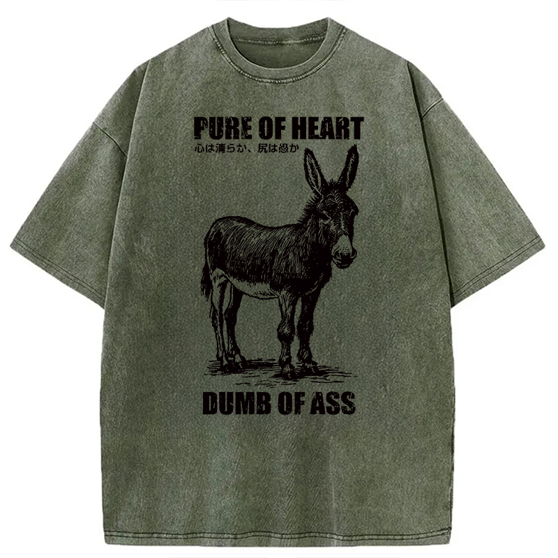 Modecanvas Good Heart Empty Head DTG Printing Washed T-Shirt