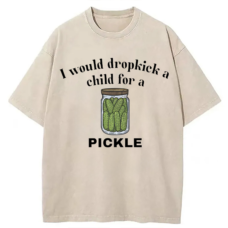 Modecanvas I Would Dropkick A Child For A Pickl DTG Printing Washed T-Shirt