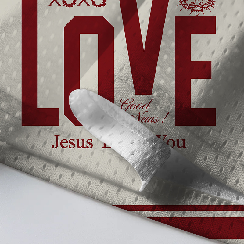 Modecanvas Jesus?Loves?You Mesh Jersey-modecanvas