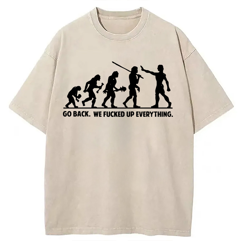 Modecanvas Go Back DTG Printing Washed T-Shirt