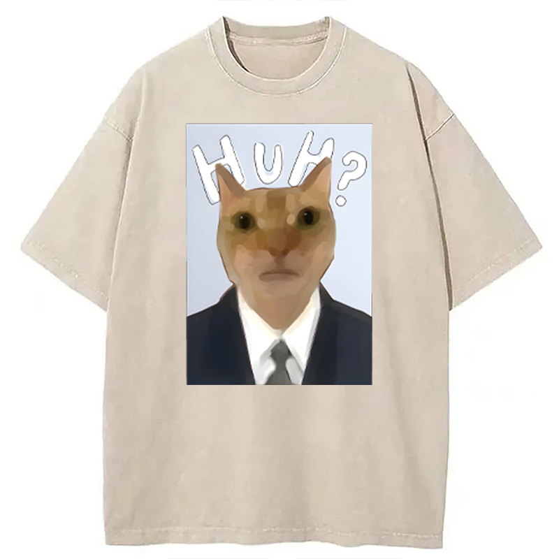 Modecanvas Cntonio Cat DTG Printing Washed T-Shirt