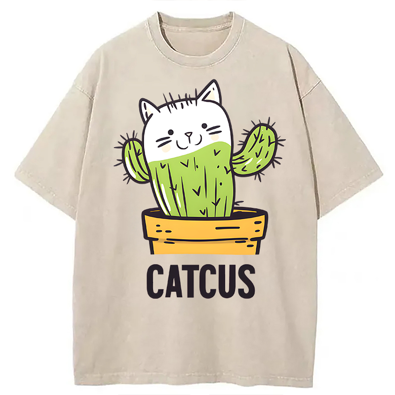 Modecanvas Catcus DTG Printing Washed T-Shirt