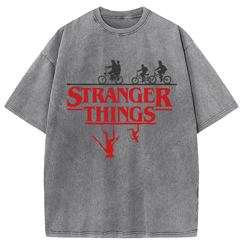 Modecanvas Stranger Things DTG Printing Washed T-Shirt