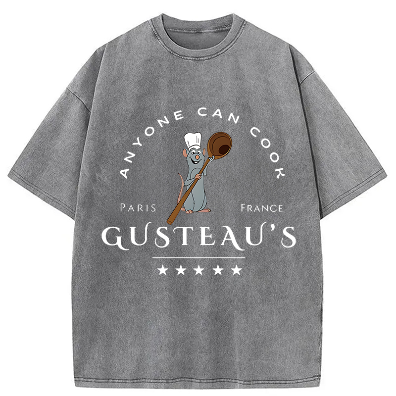 Modecanvas Anyone Can Cook DTG Printing Washed T-Shirt