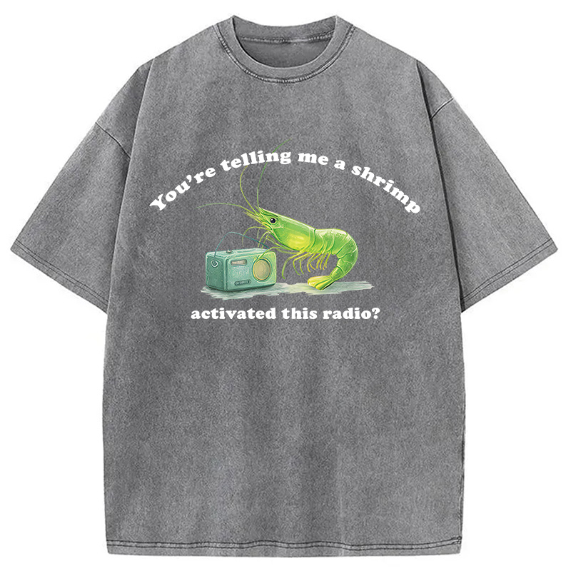 Modecanvas Radioactive Shrimp DTG Printing Washed T-Shirt