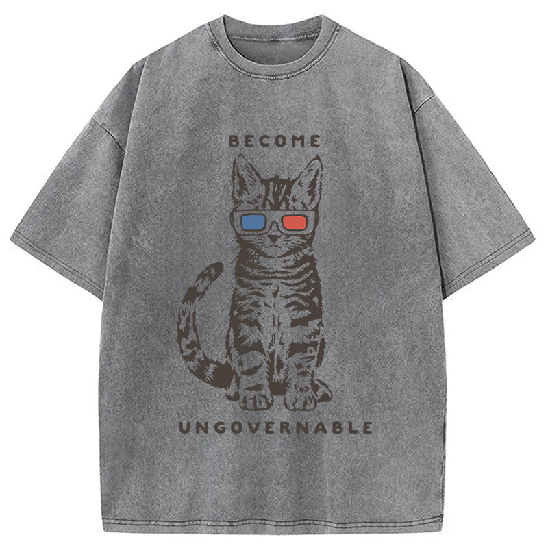 Modecanvas Become Ungovernable DTG Printing Washed T-Shirt-modecanvas