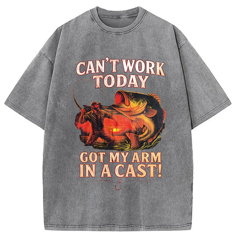 Modecanvas Bass Fishing Funny Fisher DTG Printing Washed T-Shirt-modecanvas