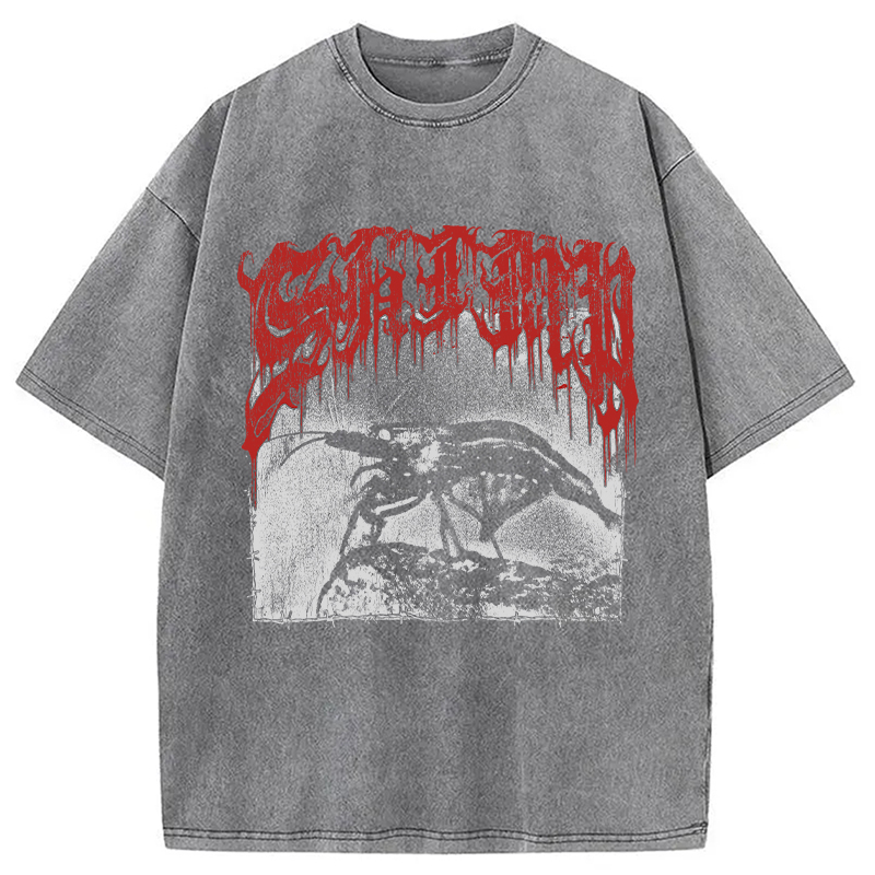 Modecanvas Shimp Metal DTG Printing Washed T-Shirt-modecanvas