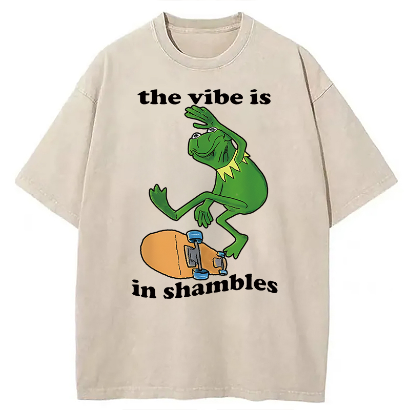 Modecanvas Vibe in Shambles DTG Printing Washed T-Shirt-modecanvas