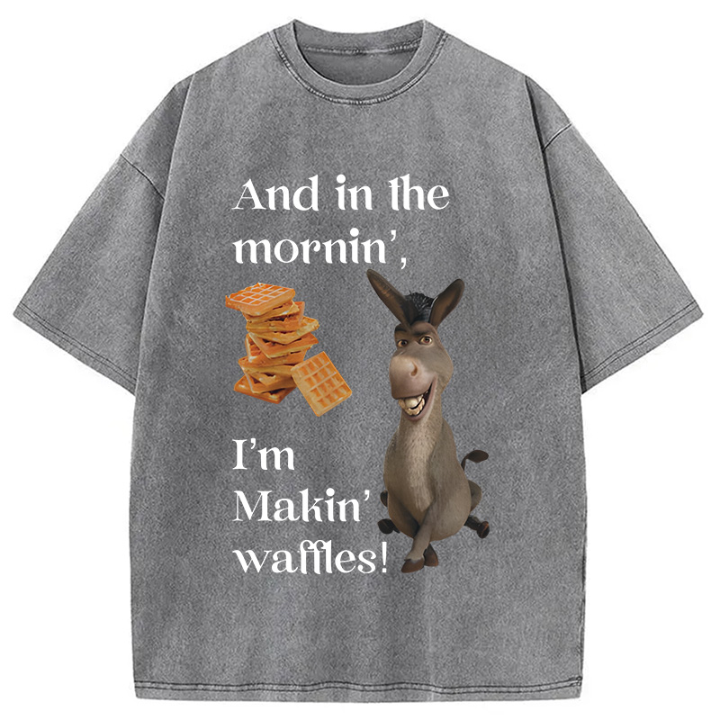 Modecanvas Donkey Funny Meme DTG Printing Washed T-Shirt