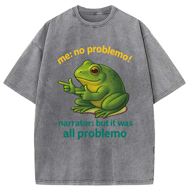 Modecanvas No Problemo Frog DTG Printing Washed T-Shirt