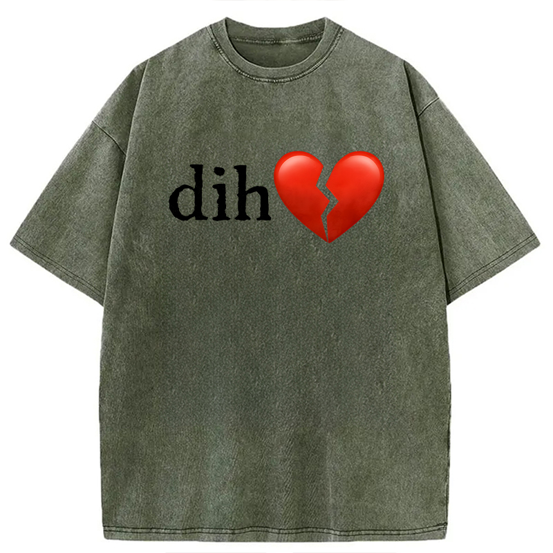 Modecanvas Dih Meme DTG Printing Washed T-Shirt