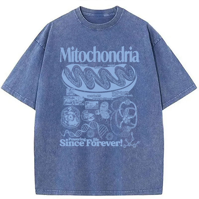 Modecanvas Mitochondria Vintage Science DTG Printing Washed T-Shirt