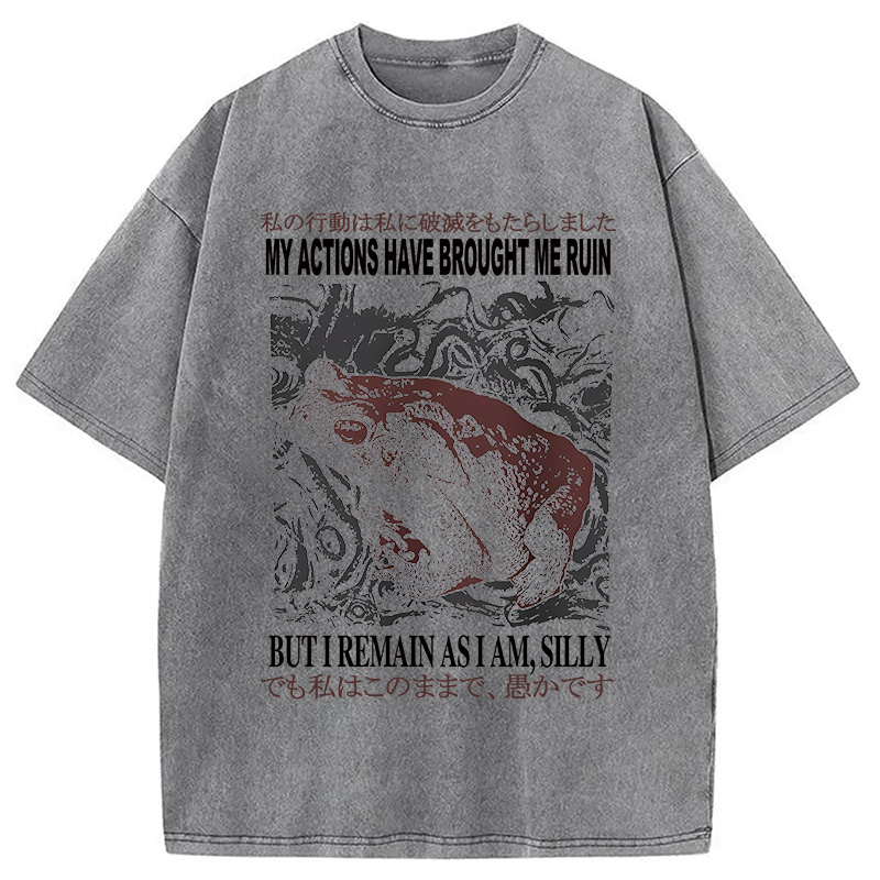 Modecanvas My Actions Brought Me Ruin Vintage DTG Printing Washed T-Shirt