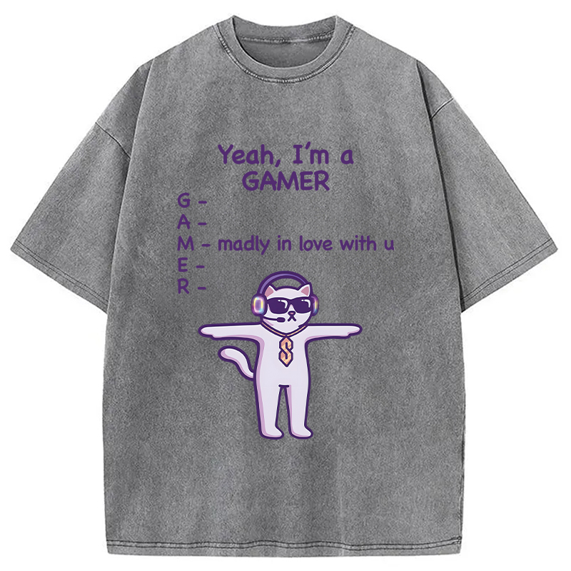 Modecanvas Madly In Love With You DTG Printing Washed T-Shirt