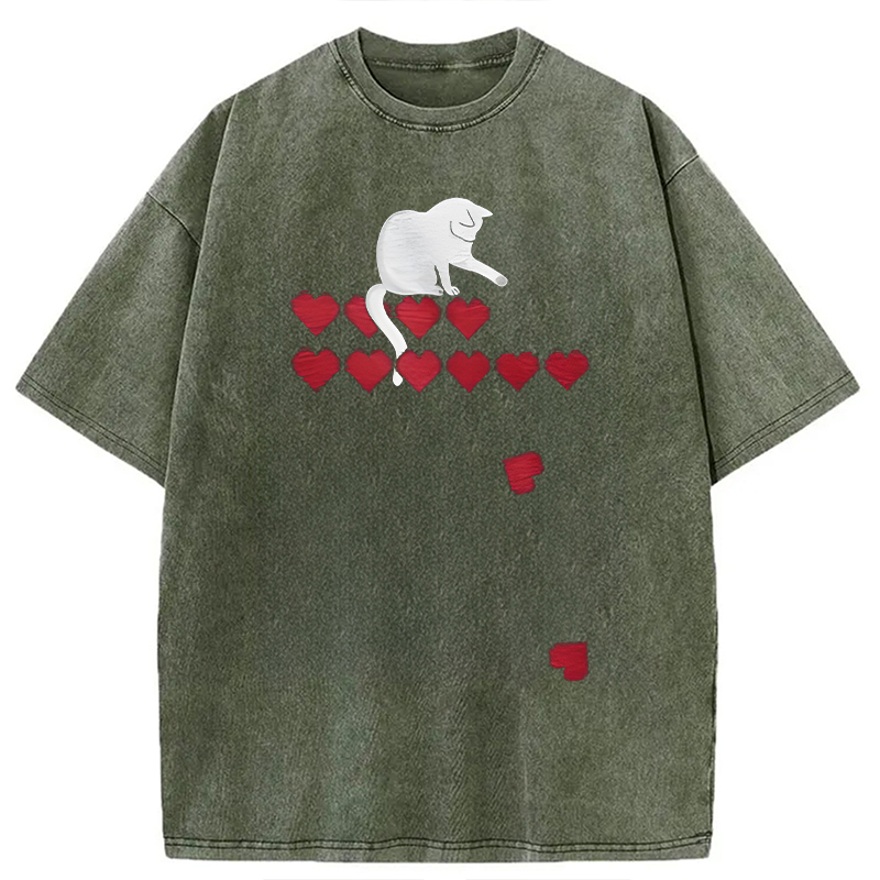 Modecanvas Killing Lives Cat DTG Printing Washed T-Shirt