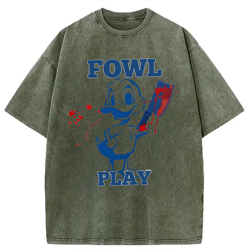 Modecanvas Fowl Play Duck DTG Printing Washed T-Shirt