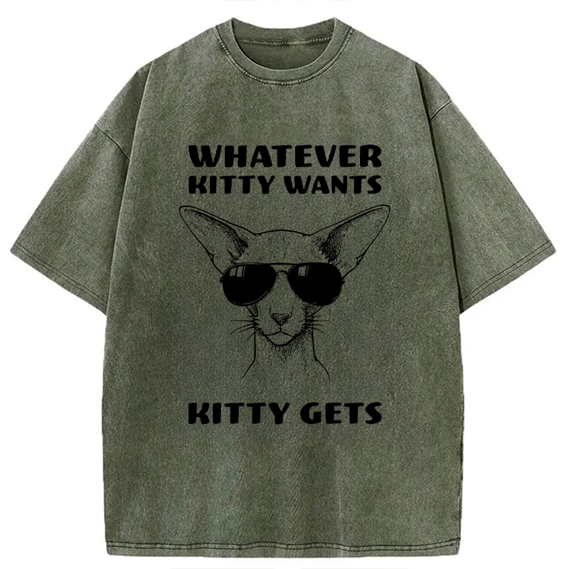 Modecanvas Oriental Shorthair Cat DTG Printing Washed T-Shirt
