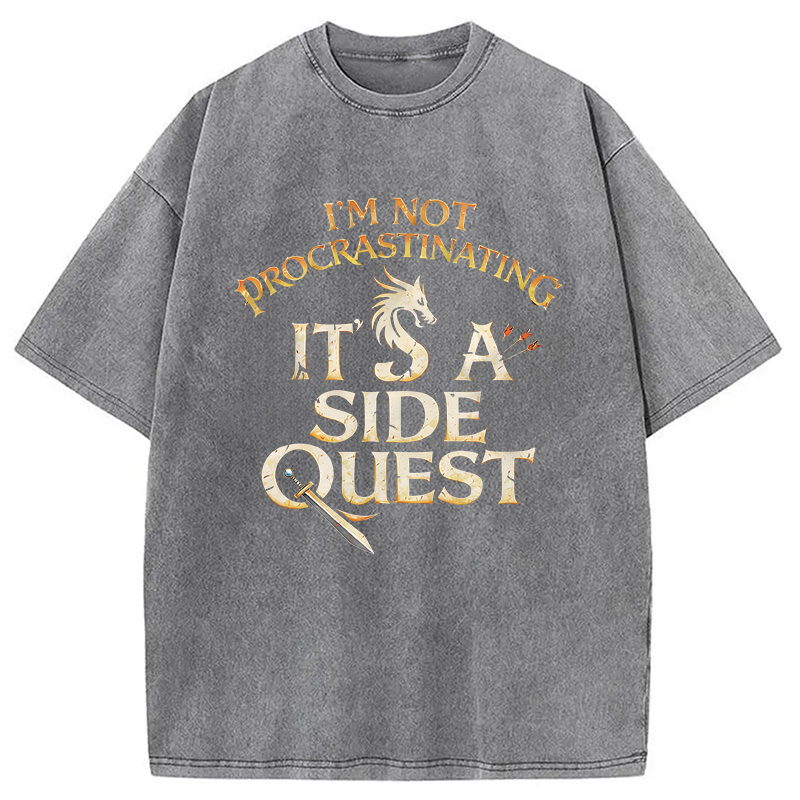 Modecanvas Side Quest Dragon DTG Printing Washed T-Shirt