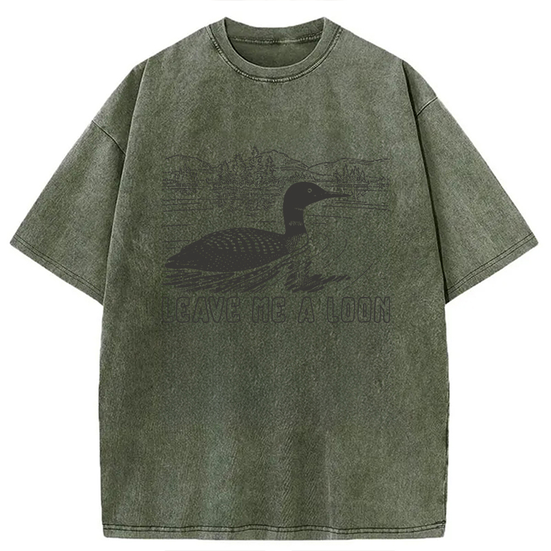Modecanvas Loon Bird Pun DTG Printing Washed T-Shirt