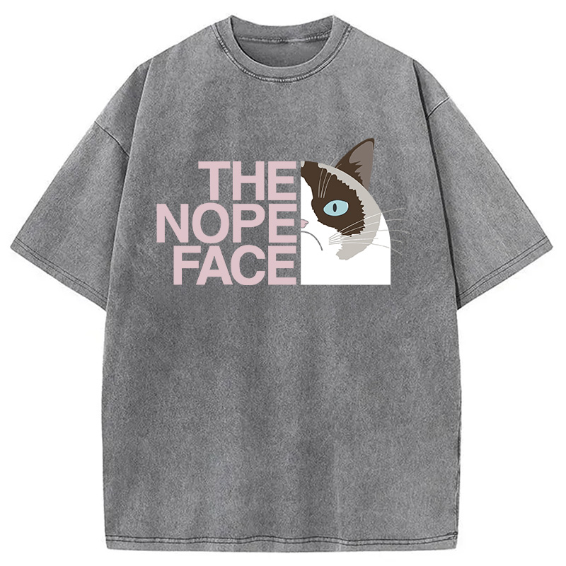 Modecanvas The Nope Face DTG Printing Washed T-Shirt