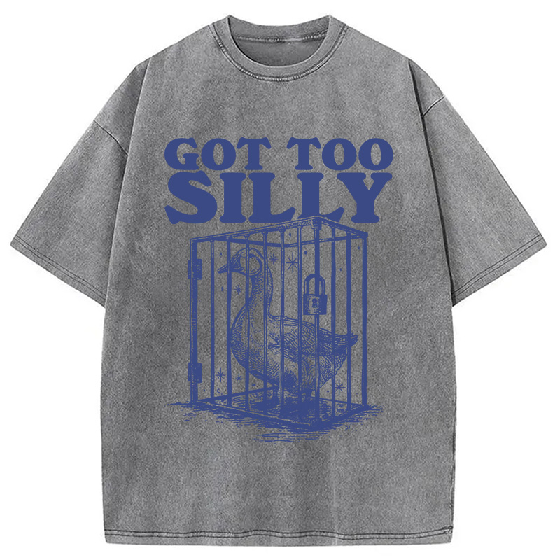 Modecanvas Got Too Silly DTG Printing Washed T-Shirt