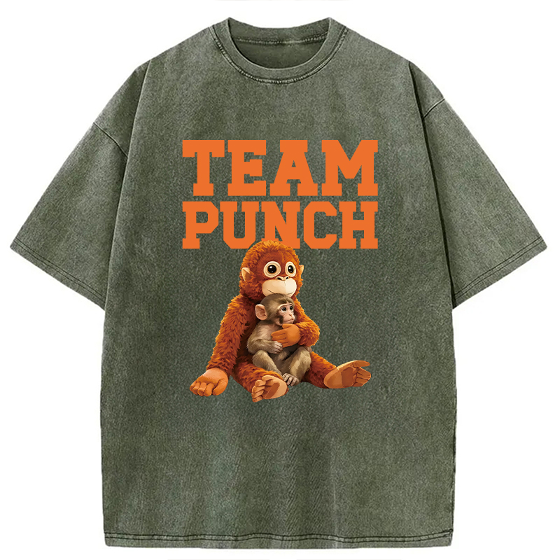 Modecanvas Punch The Monkey DTG Printing Washed T-Shirt