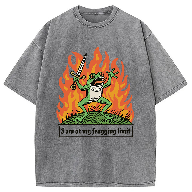 Modecanvas I Am At My Frogging Limit DTG Printing Washed T-Shirt