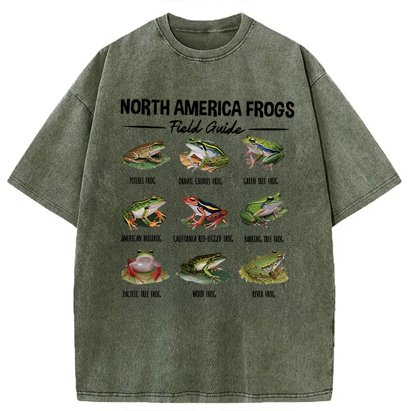 Modecanvas North America Frogs DTG Printing Washed T-Shirt