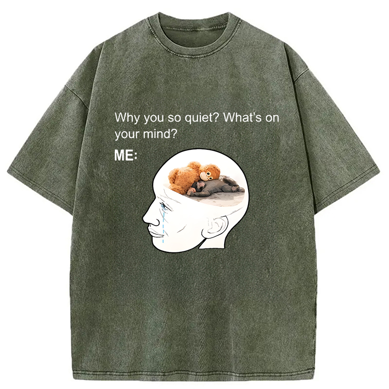 Modecanvas Lonely Baby Monkey Punch DTG Printing Washed T-Shirt
