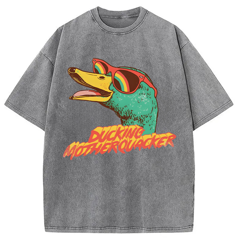 Modecanvas Ducking Motherquacker DTG Printing Washed T-Shirt