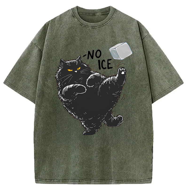 Modecanvas No Ice Cat DTG Printing Washed T-Shirt