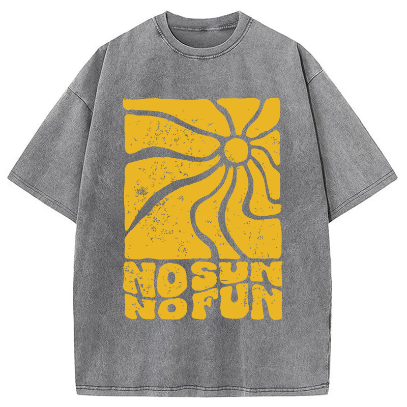 Modecanvas No Sun No Fun DTG Printing Washed T-Shirt