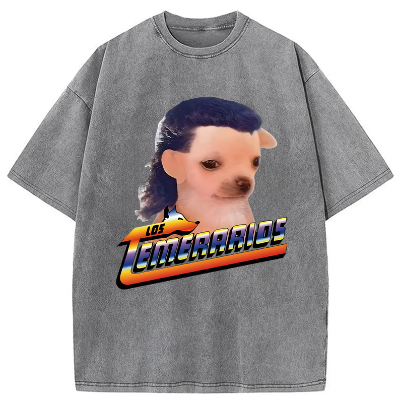 Modecanvas Chihuahua Mullet Meme DTG Printing Washed T-Shirt